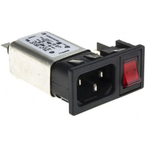 Bulgin Filtr IEC 6A C14 Vnější, Zacvakávací montáž 5 x 20 mm, 250 V ac 1pólový 1 BZM27/A0620/55B