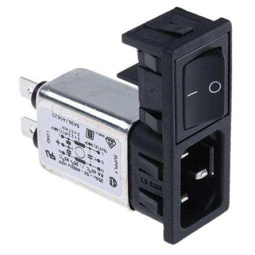Bulgin Filtr IEC 10A C14 Vnější, Zacvakávací montáž, 250 V ac 2 póly 2 BZM27/A0620/57B