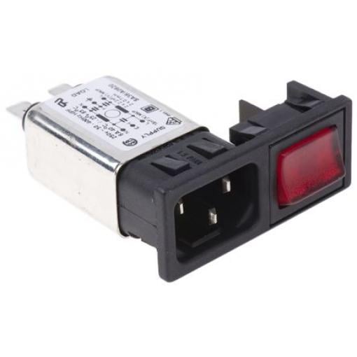Bulgin Filtr IEC 6A C14 Vnější, Zacvakávací montáž, 250 V ac 2 póly BZM27/A0620/59B