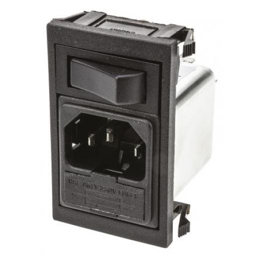 Bulgin Filtr IEC 6A C14 Vnější, Zacvakávací montáž 5 x 20 mm, 250 V ac, 85 °C, -25 °C BZV01/A0620/01