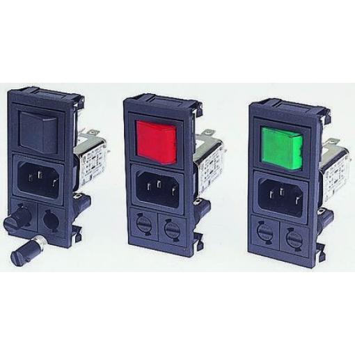 Bulgin Filtr IEC 10A C14 Vnější, Zacvakávací montáž, 250 V ac, 70 °C, -40 °C BZV03/A0620/05