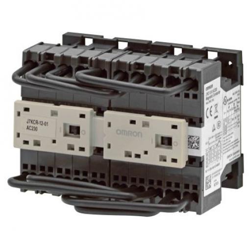 Omron 1 NC Stykač napětí ve vinutí 24V ac 1pólový 12 A 440V s 1 NC kontakty 24V ac Řízení motoru, Reverzační, rozsah: