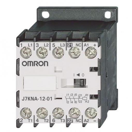 Omron 1 NC Stykač napětí ve vinutí 24V dc 3pólový 12 A 888V 5.5 kW s 3 NO kontakty 24V dc Řízení motoru, rozsah: J7KNA