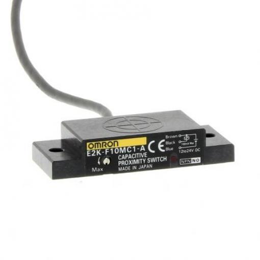 Omron Snímač přiblížení E2K-F10MC1-A 2M Plochý E2K-F 10 mm 100mA IP64 100 Hz NPN 30 V dc