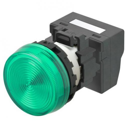 Kontrolka pilotního světla, řada: M22N barva Zelená Krimpovací, 12 V 22 mm Omron, IP66 Panel