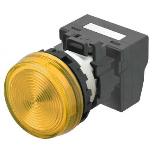 Kontrolka pilotního světla, řada: M22N barva Žlutá Krimpovací, 24 V 22 mm Omron, IP66 Panel