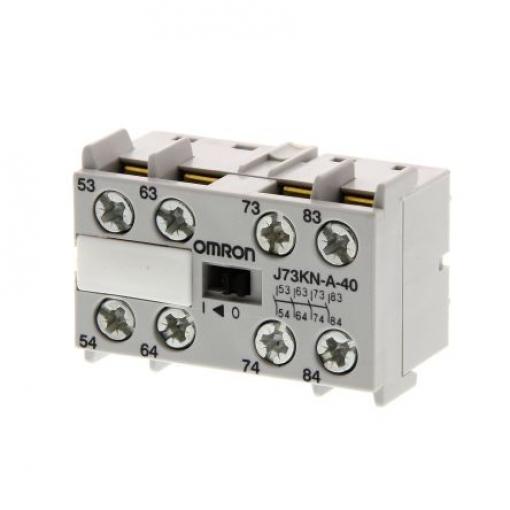 Omron Pomocný kontakt 4 NO 4 Lišta DIN, rozsah: J7KN s Šroub 10 A 400V