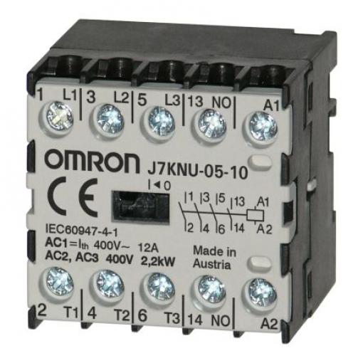 Omron 1 NO Stykač napětí ve vinutí 24V 3pólový 5 A 2.2 kW s 3 NO kontakty, rozsah: J7KNU 3P