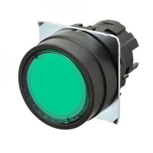 Omron Hlava tlačítka, řada: A22N Zelená Okamžité, průměr výřezu: 22 mm IP67, IP69K, IP66