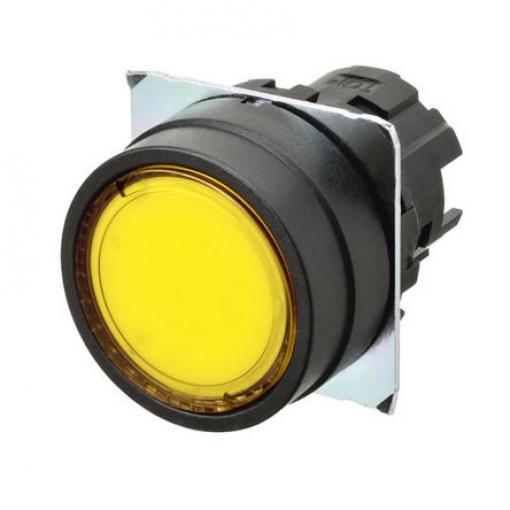 Omron Hlava tlačítka, řada: A22N Žlutá Okamžité, průměr výřezu: 22 mm IP66, IP67, IP69K