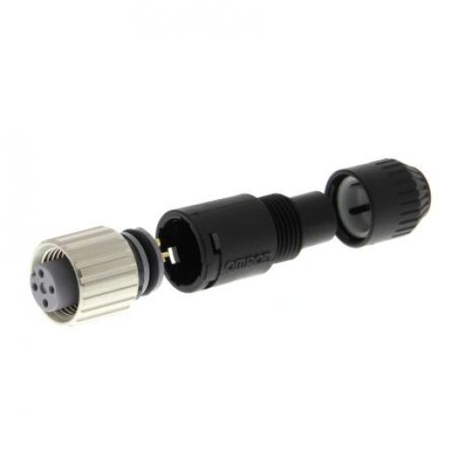 Kulatý konektor, počet kontaktů: 4, Kabel, velikost: M12 Omron, pohlaví kontaktu: Vnitřní, orientace těla: Pravý úhel