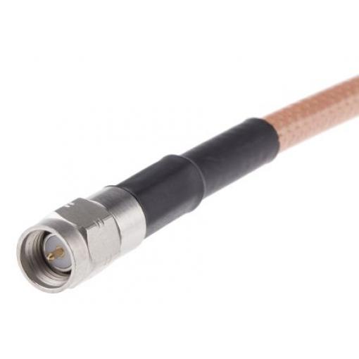 Koaxiální kabel RG142, Hnědá, A: SMA, vnější průměr: 4.95mm, B: SMA 1m Radiall S koncovkou