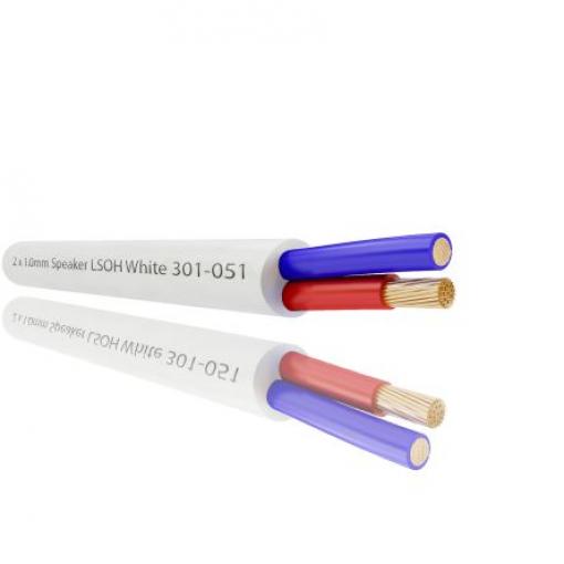 Reproduktorový kabel 2žilový, vnější průměr: 6.5 mm OD plocha průřezu 1 mm² RS PRO, Bílá 100 m