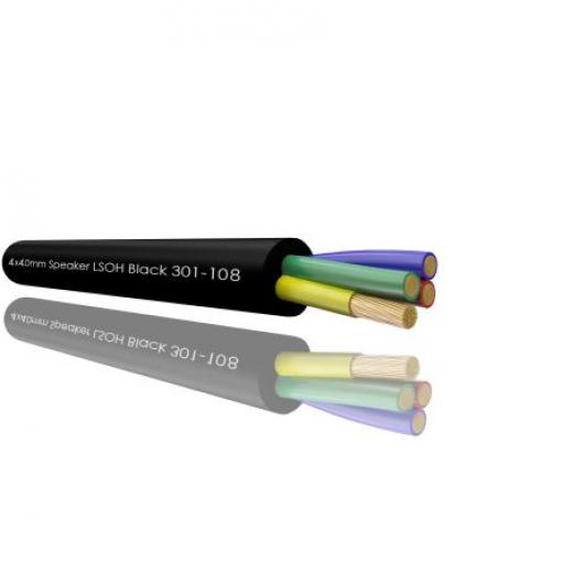 Reproduktorový kabel 4žilový, vnější průměr: 12.2 mm OD plocha průřezu 4 mm² RS PRO, Černá 100 m