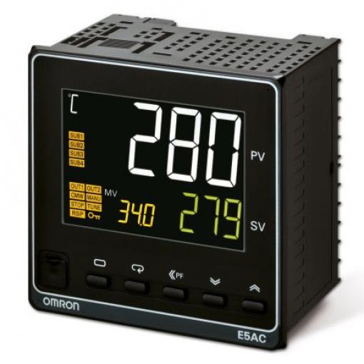 Omron PID regulátor teploty, řada: E5AC Montáž do panelu, 55 °C, -10 °C 2, počet výstupů: 4, výstup: Polovodičové relé