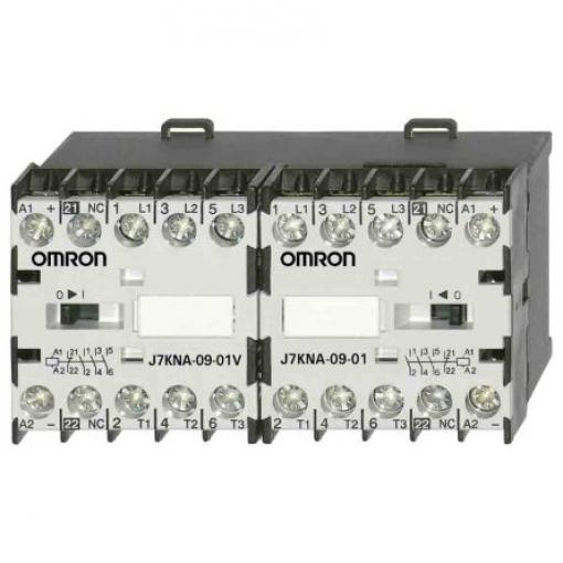 Omron 1 NC Stykač napětí ve vinutí 230V ac 3pólový 9 A 415V 4 kW s 3 NO kontakty 45V Řízení motoru, Reverzační, rozsah: