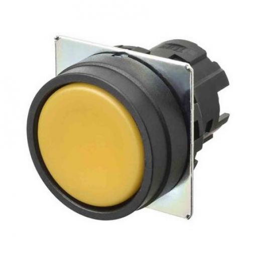 Omron Tlačítkový spínač, řada: A22NZ IP66 SPST Panel Okamžité 22 mm 10 mA, barva LED: Žlutá 30 V dc 24 V ac