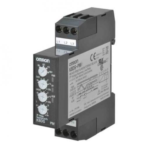 Omron Monitorovací relé, řada: K8DS-PM 3 a SPDT kontakty Lišta DIN
