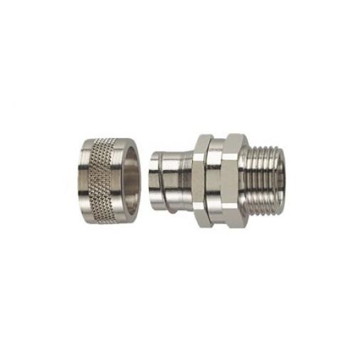 Armatura trubek na kabely Instalační trubka Šedá jmenovitá velikost 16 mm Pokovená ocel, Niklovaná mosaz, IP54 M20