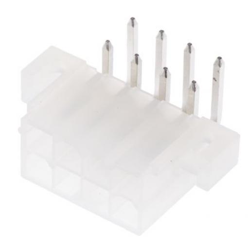 Molex Konektor PCB, řada: Mini-Fit Jr, Vodič-deska, počet kontaktů: 8, počet řad: 2, rozteč: 4.2 mm, orientace těla: