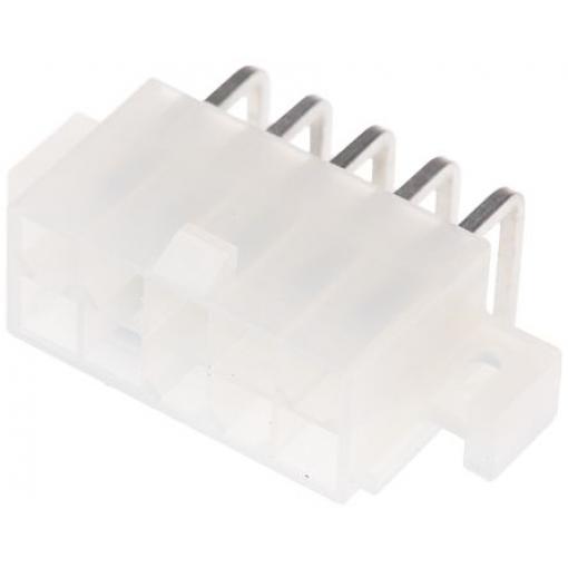 Molex Konektor PCB, řada: Mini-Fit Jr, Vodič-deska, počet kontaktů: 10, počet řad: 2, rozteč: 4.2 mm, orientace těla: