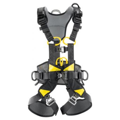 Bezpečnostní postroj proti pádu C072AA00, nastavitelné popruhy: Pas, Rameno, Zpět, Noha Řemen přibalen Petzl L, M 100 kg