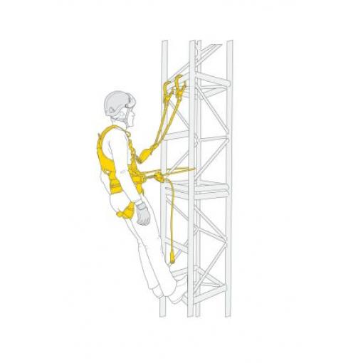 Petzl Sada pro zachycení pádu a polohování při práci, spojovací prvek: Nastavitelné lano, obsah sady: Napěťový popruh,