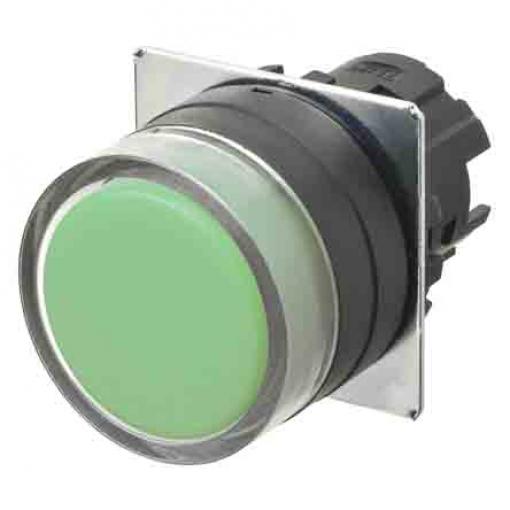 Omron Hlava tlačítka, řada: A22NZ Zelená Okamžité, průměr výřezu: 22 mm IP67, IP66, IP69K