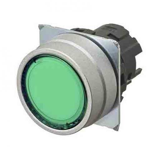 Omron Hlava tlačítka, řada: A22NZ Zelená Okamžité, průměr výřezu: 22 mm IP66, IP67, IP69K