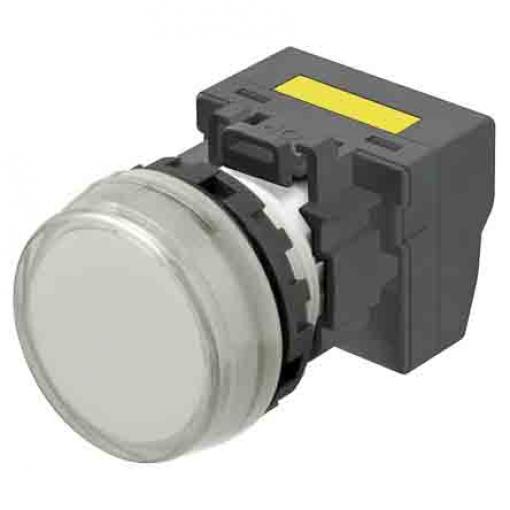 Kontrolka indikátoru pro montáž do panelu, řada: M22N barva Bílá Miniaturní Krimpovací, 240 V 22 mm Omron, IP66 Panel