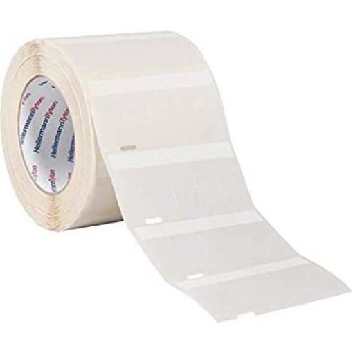 HellermannTyton Kabelové štítky Průhledné, Bílá 25.4 mm Termotransferová tiskárna 187.2 mm 1000 Per Pack