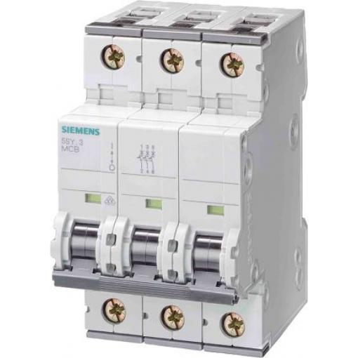 Siemens Miniaturní jistič, rozsah: 5SY7 3pólový 4 A vypínací výkon 5 kA, charakteristika: Typ C, rozsah: SENTRON 400 V
