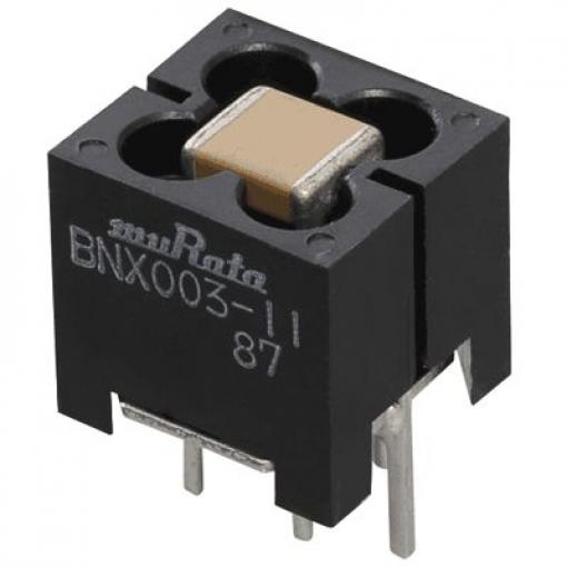Filtr EMI, řada: BNX, 1 μF, 150V dc, 5 MHz to 1 GHz, Průchozí otvor, Kolík, 10 A, Murata, 100 mΩ, No