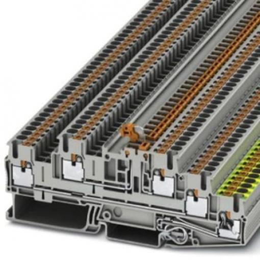 Phoenix Contact Zemnicí svorkovnice, počet cest: 5, 12 AWG, délka: 118 mm Lišta DIN 4 mm² barva Šedá Zásuvný, materiál