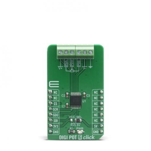 Vývojová deska MIKROE-4110 Click deska DIGI POT 6 MCP41HV51 Přístrojový zesilovač, pro použití s: MCP41HV51