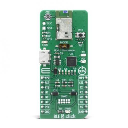 Komunikační a bezdrátový vývojový nástroj pro Bluetooth Low Energy 4.2 PAN1760A Bluetooth Click deska BLE 5