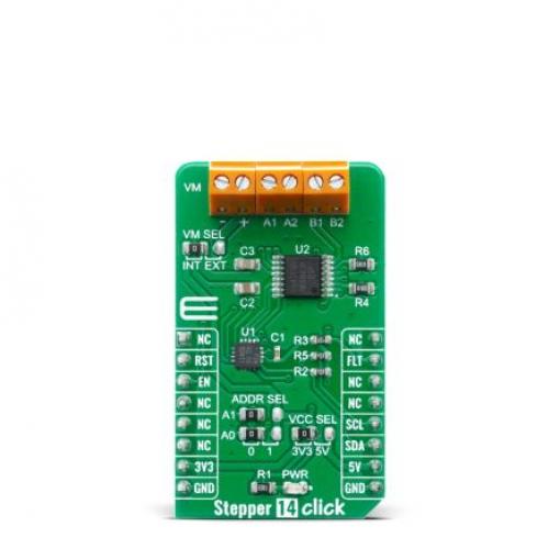 Vyhodnocovací deska Stepper 14 Click Krokový motor MikroElektronika DRV8847PWPR, pro použití s: DRV8847PWPR