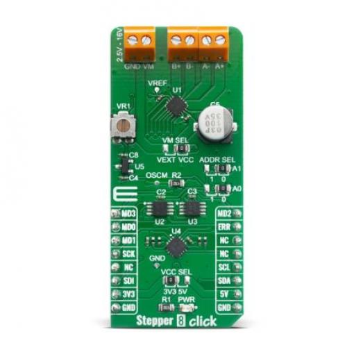 Vyhodnocovací deska Stepper 8 Click MikroElektronika TC78H670FT, pro použití s: TC78H670FT