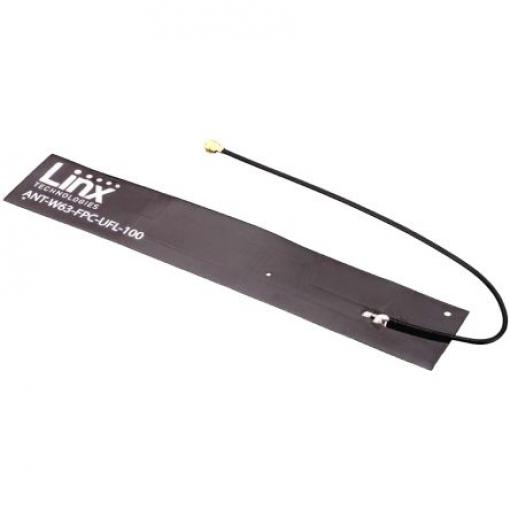 Anténa WiFi Všesměrový Dipól Externí Lepicí Pruh UFL Linx 100 mm Vnitřní 4.6 dBi Wi-Fi, řada: W63‑FPC