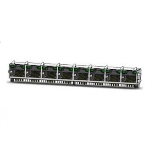 Amphenol Communications Solutions Konektor RJ45, řada: RJE39 Vnitřní, počet cest: 8, Pravý úhel, Montáž na plošný spoj