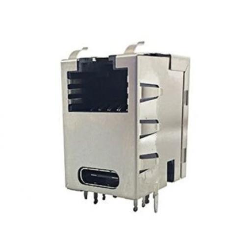Amphenol Communications Solutions Konektor RJ45, řada: RJE4E Vnitřní Cat5e, počet cest: 8, Pravý úhel, Montáž na plošný