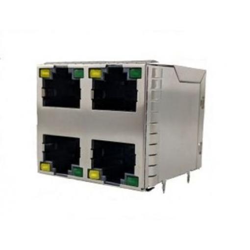 Amphenol Communications Solutions Konektor RJ45, řada: RJSGE4 Vnitřní Cat5e, počet cest: 8, Pravý úhel, Montáž na plošný