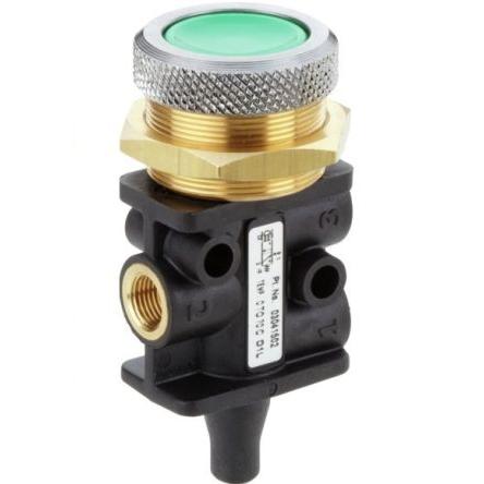 Mechanický ventil, řada: 304 barva Zelená Tlačítko G 1/8 G, materiál tělesa: Plastové III B, teplotní rozsah: 50 °C,