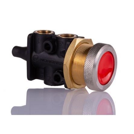 Mechanický ventil, řada: 304 Tlačítko G 1/8 G, materiál tělesa: Polyamid III B, teplotní rozsah: 50 °C, teplotní rozsah: