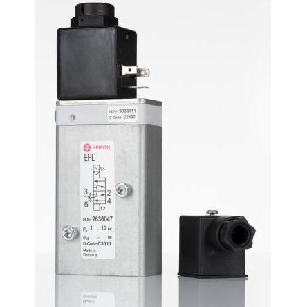 Elektromagnetický řídicí ventil 5/2, řada: 2636 G Solenoid, max. průtok: 1200L/min Norgren 230 V ac, 24V dc