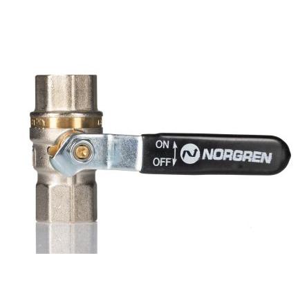 Kulový ventil, Niklovaná mosaz 602112148 2cestný 40 bar Norgren ISO 7.1
