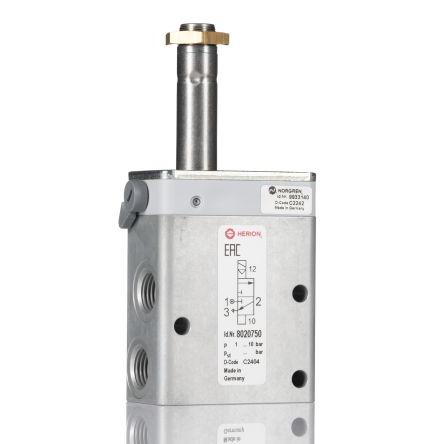 Pneumatický solenoidový ventil 5/2-cestný, 3/2, řada: 80207 G Solenoid, max. průtok: 3000L/min Norgren 230 V ac, 24V dc