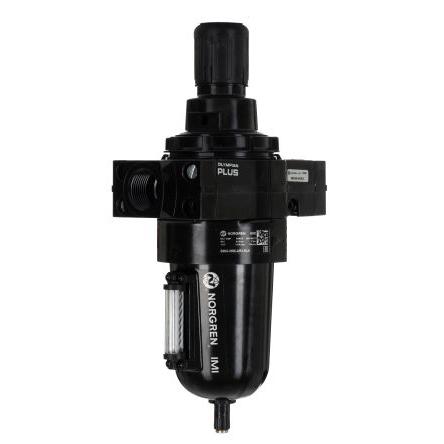 Regulátor vzduchového filtru, řada: Olympian Plus 40 μm, přípojka portu: 1 in, max. tlak: 8 bar Automatické 1 in Norgren