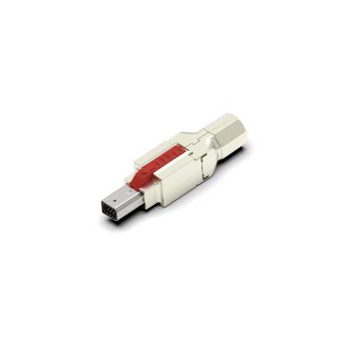 TE Connectivity Minikonektor I/O, řada: Type II, počet cest: 8, počet portů: 1, Mini zástrčka I/O, Rovný Vnější, Bílá,