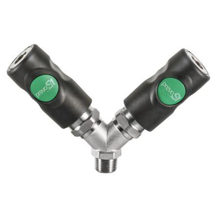 Bezpečnostní rychlospojka ve tvaru Y, řada: prevoS1 ESI 07, Kompozitní tělo1/2 in Vnější, přípojka se závitem: BSP